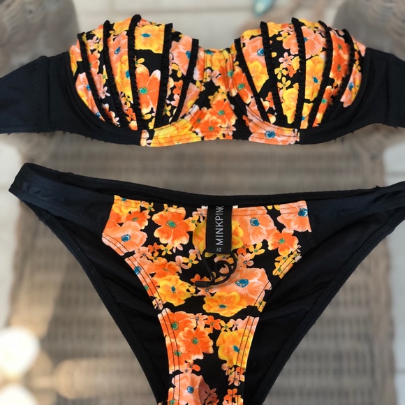 Mink Pink bandeau bikini top and bottom - Picture 2 of 2